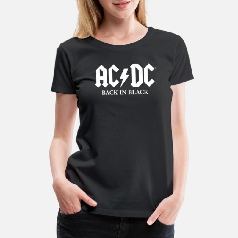 AC/DC Back In Black Album White Logo Womens Premium T-Shirt