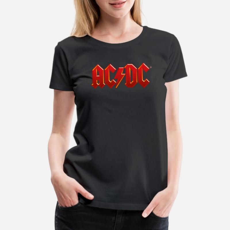 AC/DC Classic Logo With Lightning Bolt Womens Premium T-Shirt