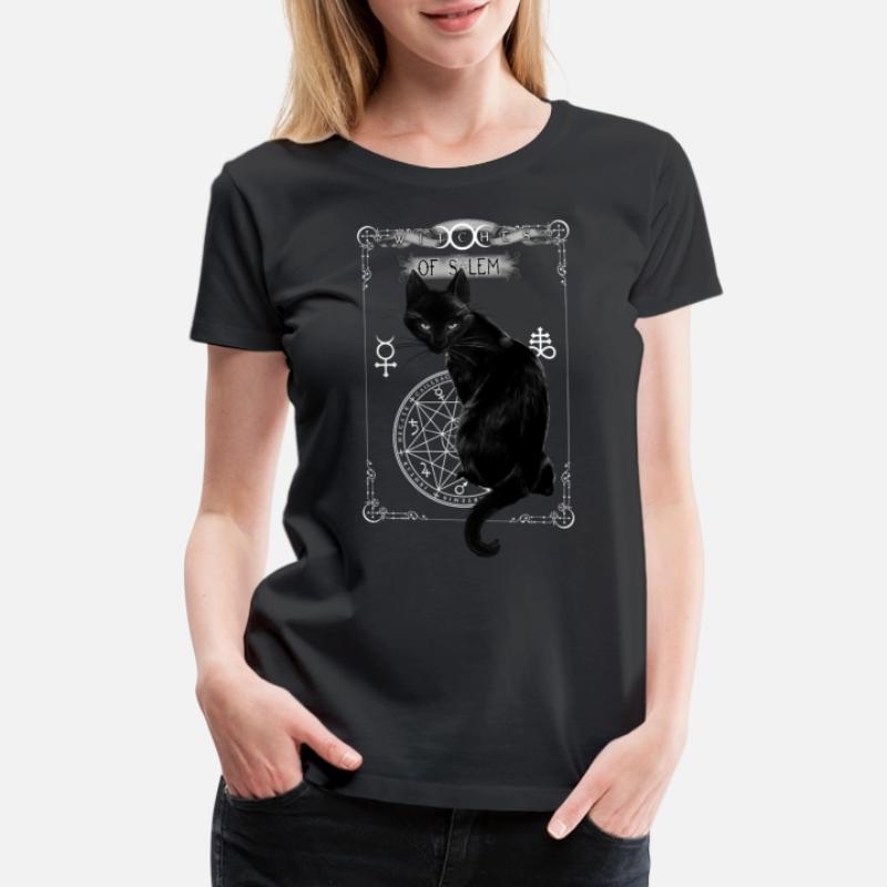Alchemy England Witches Of Salem Black Cat Womens Premium T-Shirt