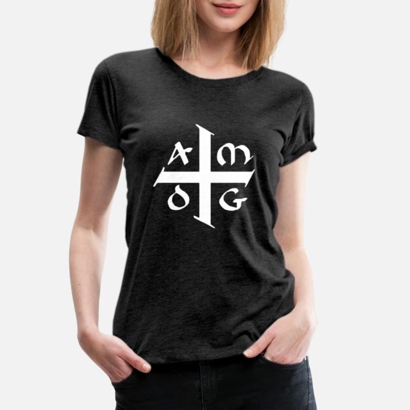 Amdg Ad Majorem Dei Gloriam Small Jesuit Cross Womens Premium T-Shirt