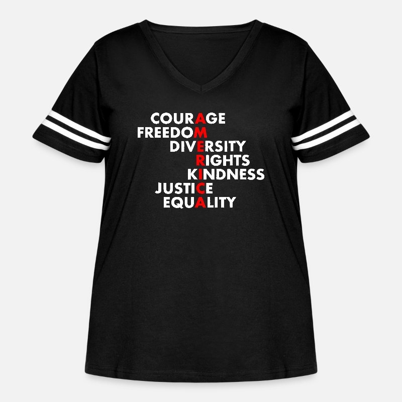 Anti Trump shirt Resist t shirt political t shirts Womens Curvy V-Neck Football Tee