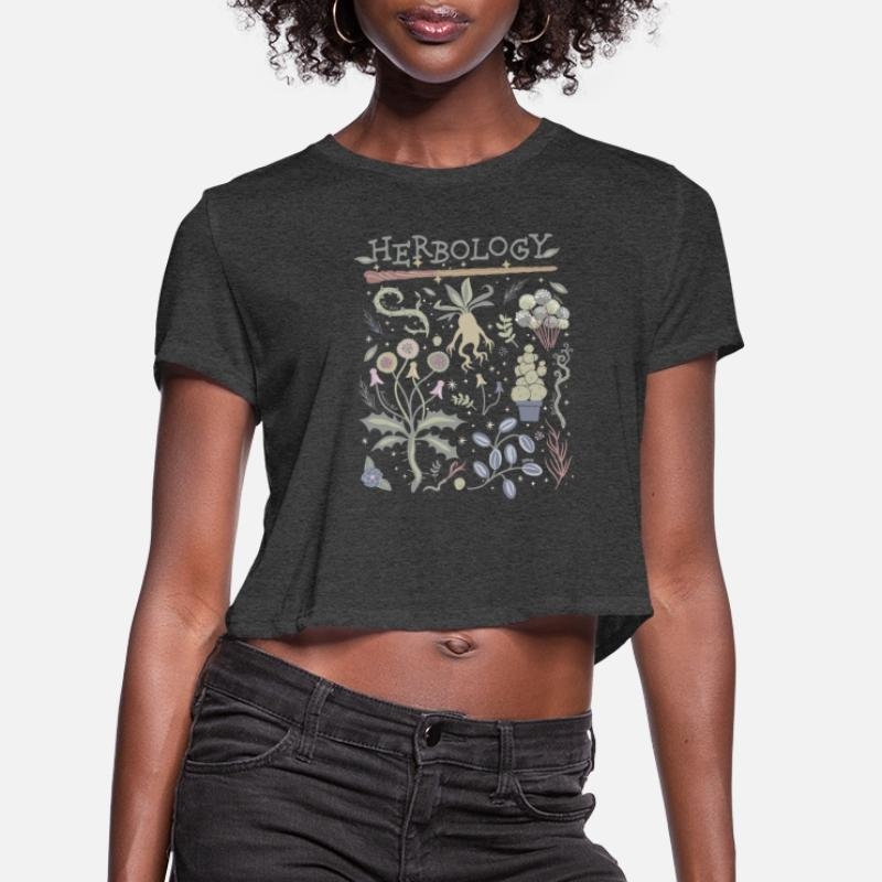 Harry Potter Herbology Botanical Herbs Design Womens Cropped T-Shirt