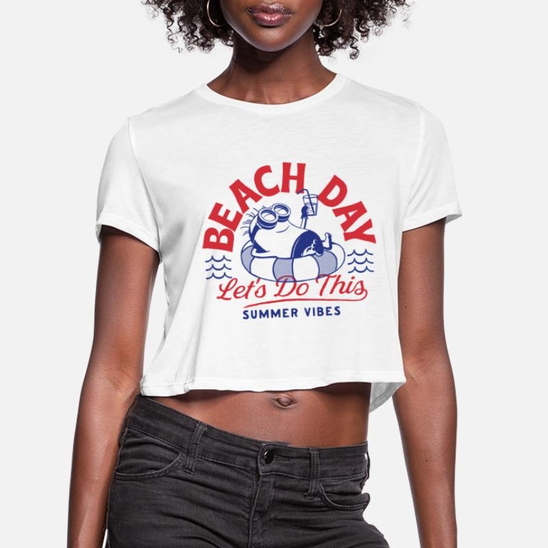Minions Phil Beach Day Summer Vibes Womens Cropped T-Shirt