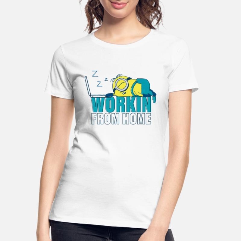 Minions Stuart Working From Home WomenÃƒÂ¢Ã¢â€šÂ¬Ã¢â€žÂ¢s Organic T-Shirt