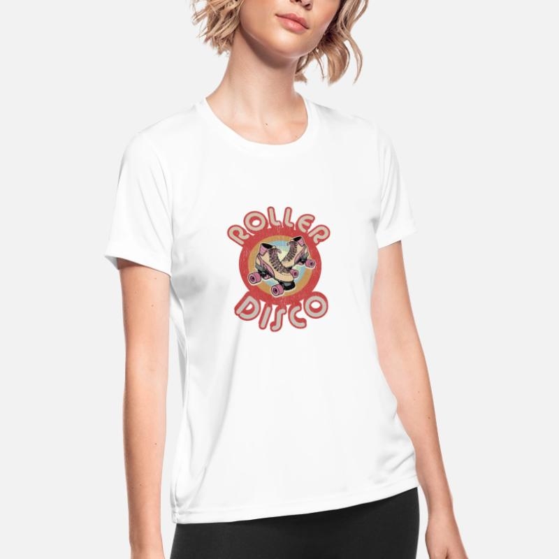 Roller Derby Roller Skates - Red & Pink Retro Womens Sport T-Shirt